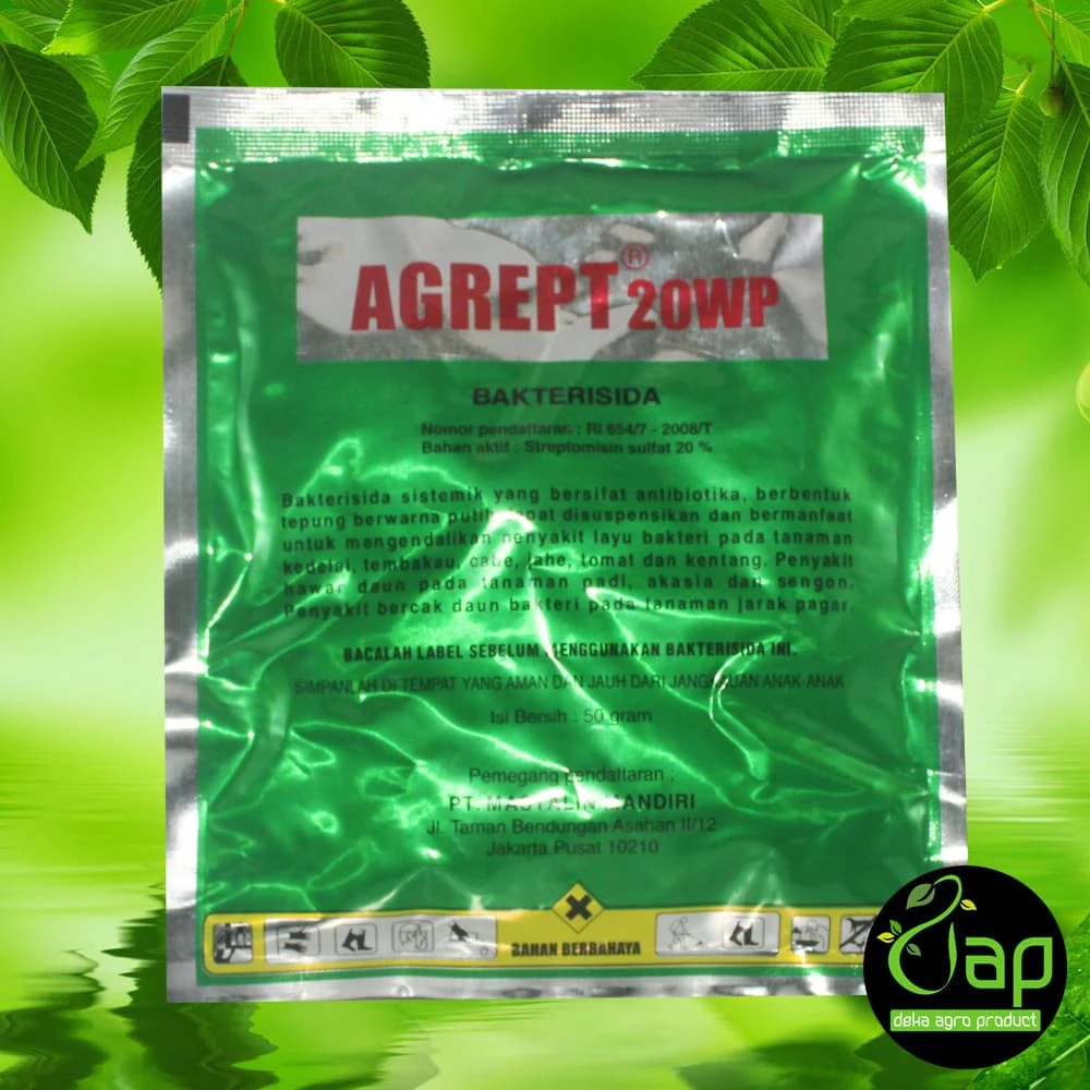 BAKTERISIDA AGREPT 20WP 50.GR - Bahan Aktif : Streptomisin Sulfat
