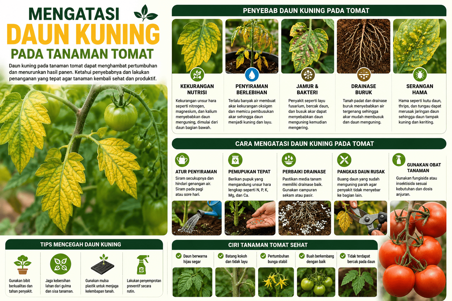 Mengatasi Daun Kuning pada Tanaman Tomat